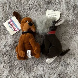 NWT Vintage Disney Beanie Baby Lady and the Tramp Set of Two